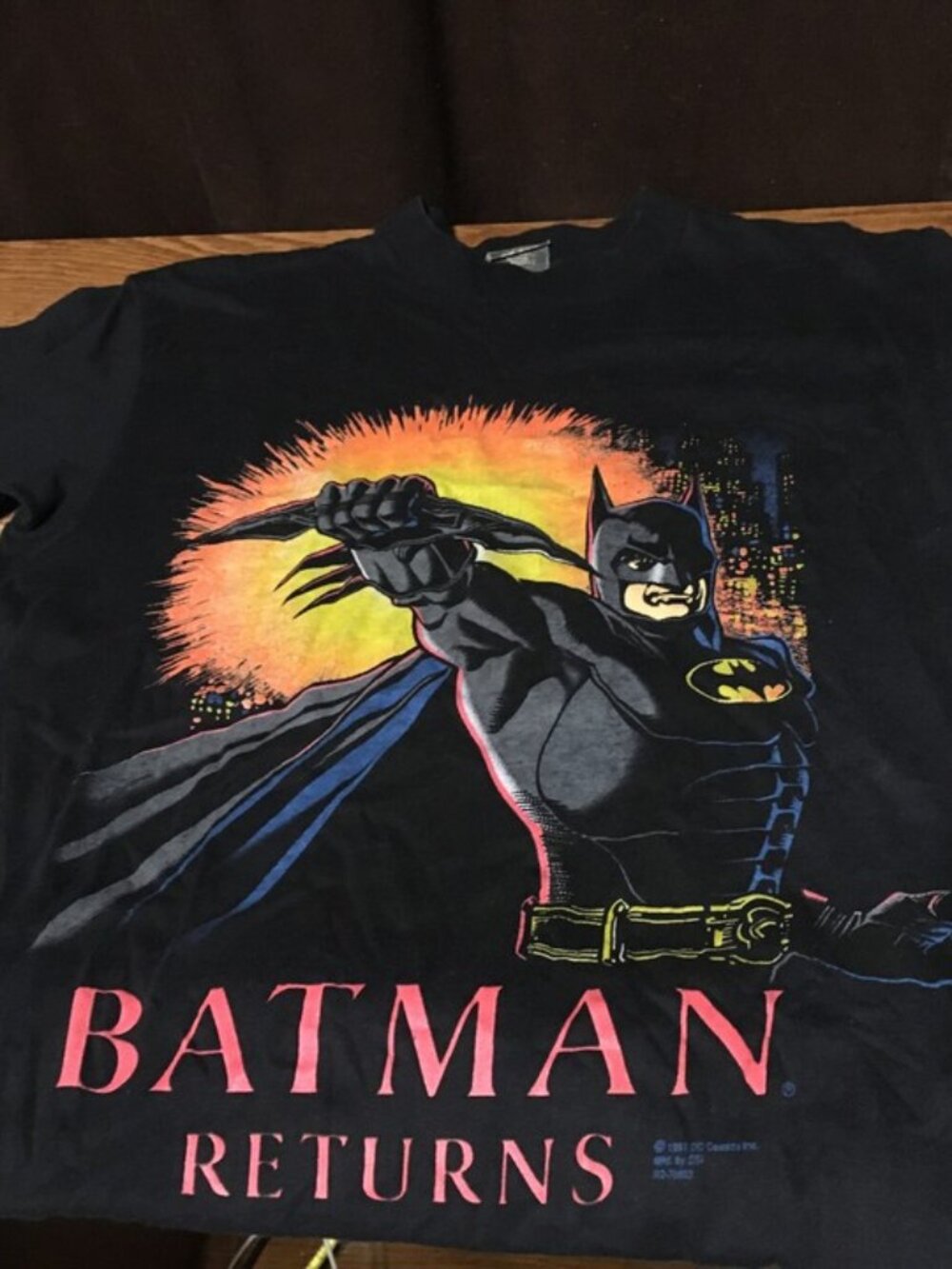 1991 BATMAN RETURNS T-SHIRT DC COMICS SSI SIZE MEDIUM